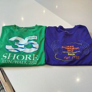 Seattle Area Running Long Sleeve Tshirts, FunRun, Half Marathon Size M/L